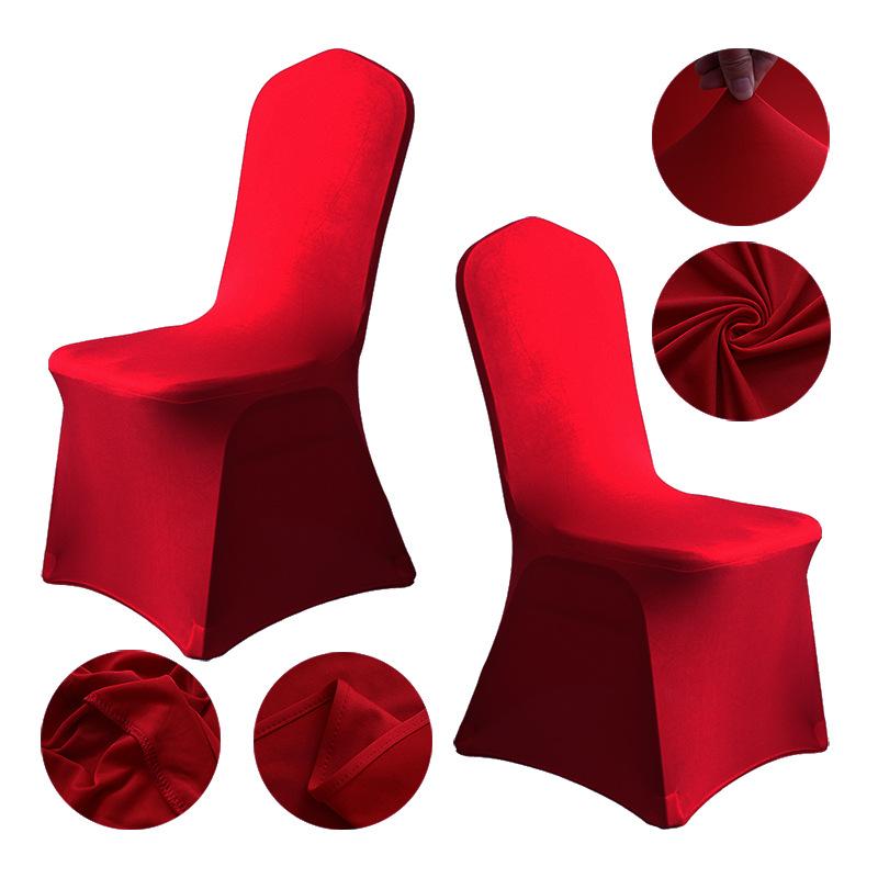 High-End Hotel Hochzeit Bankettszene Polyester Einteiler All-Inclusive Weißer Stuhlbezug, Elastischer Stuhlbezug