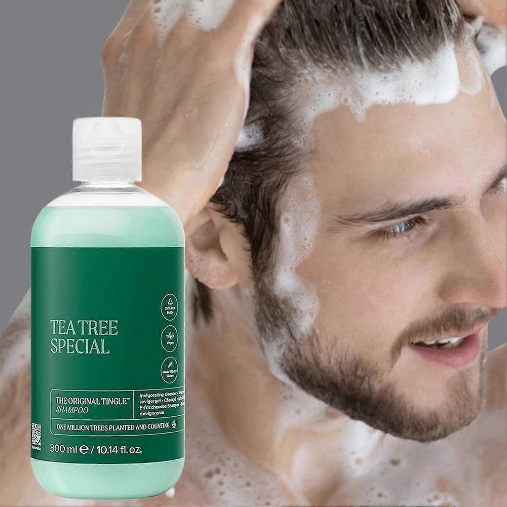 Shampoo Tea Tree 300ml per Cuoio Capelluto Pruriginoso e Grasso Antifungino Controllo Sebo Detergente