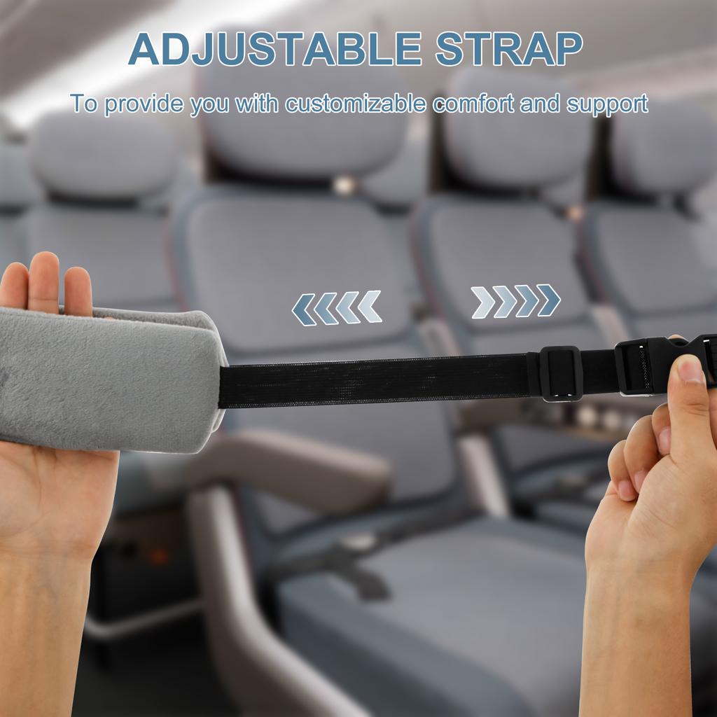 2Pcs Travel Pillow Neck Support Cervical Pillow Adjustable Head Support Strap Portable Soft Head Pillow for Airplanes and Cars