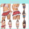 Sexy Cosplay Women Lingerie Student Uniform Set Ladies Crop Top Costume Shirt