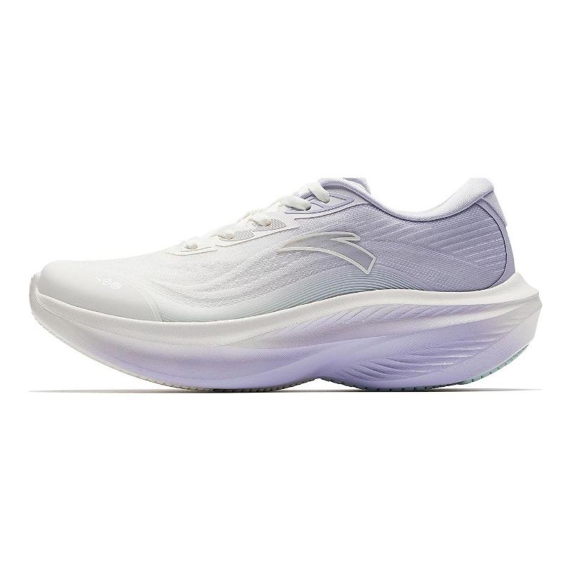 Anta Women Leaf 7.0 Lightweight Heightening Running Shoes White Purple 922615520-1 35.5
