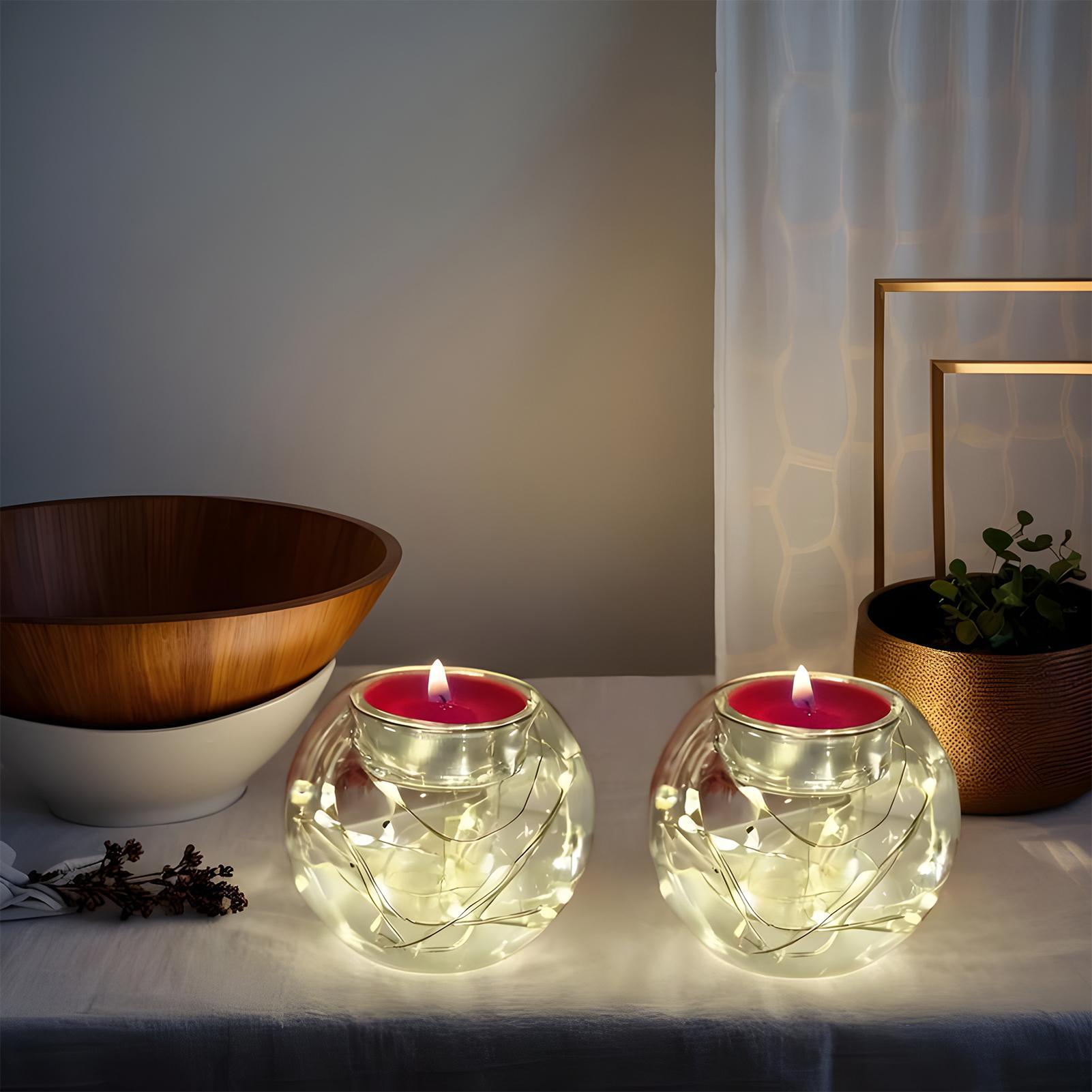 Винтажный стеклянный шар подсвечник плавающие подсвечники полупрозрачное стекло термостойкий рождественский подсвечник для чайных свечей CHINA