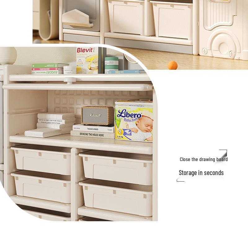 Children's Toy & Book Storage Rack - Plastic Organizer for Building Blocks, Small Cars, Sundries