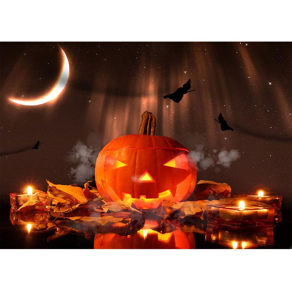 Wooden Board Photography Background Halloween Pumpkin Lamp Vinyl Photocall Backdrop for Children Baby Photobooth Photo Studio