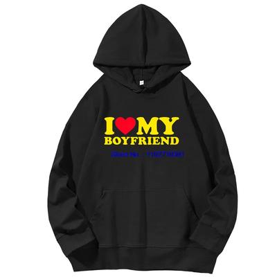 Me Encanta Mi Novio Sudaderas Gráficas de Moda Novedades Sudaderas Sudaderas Primavera Otoño Algodón Manga Larga Sudadera Deportiva