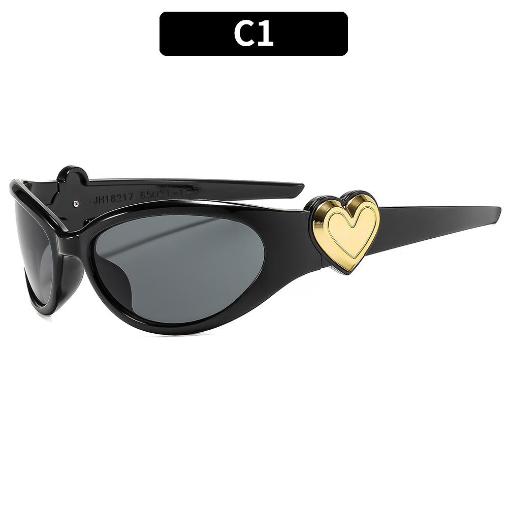 Retro  Style Oval Sunglasses For Women Men Fashion Heart Sports Goggles Popular Cat Eye Sun Glasses Ladies Uv400