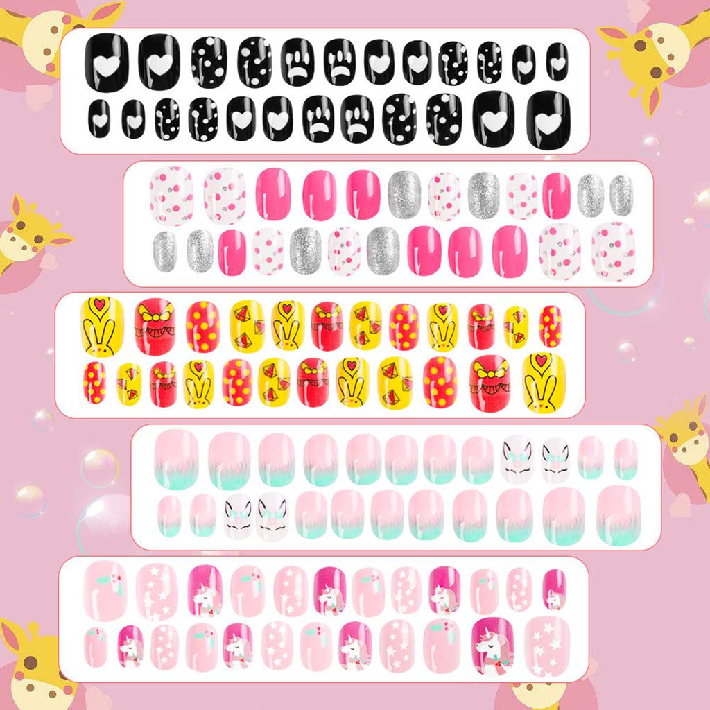 120 Stuks Celsius Set Leuke Kunstnagels Volledige Dekking Nageltips voor Kinderen Nagelkunst Kinderen Cadeau