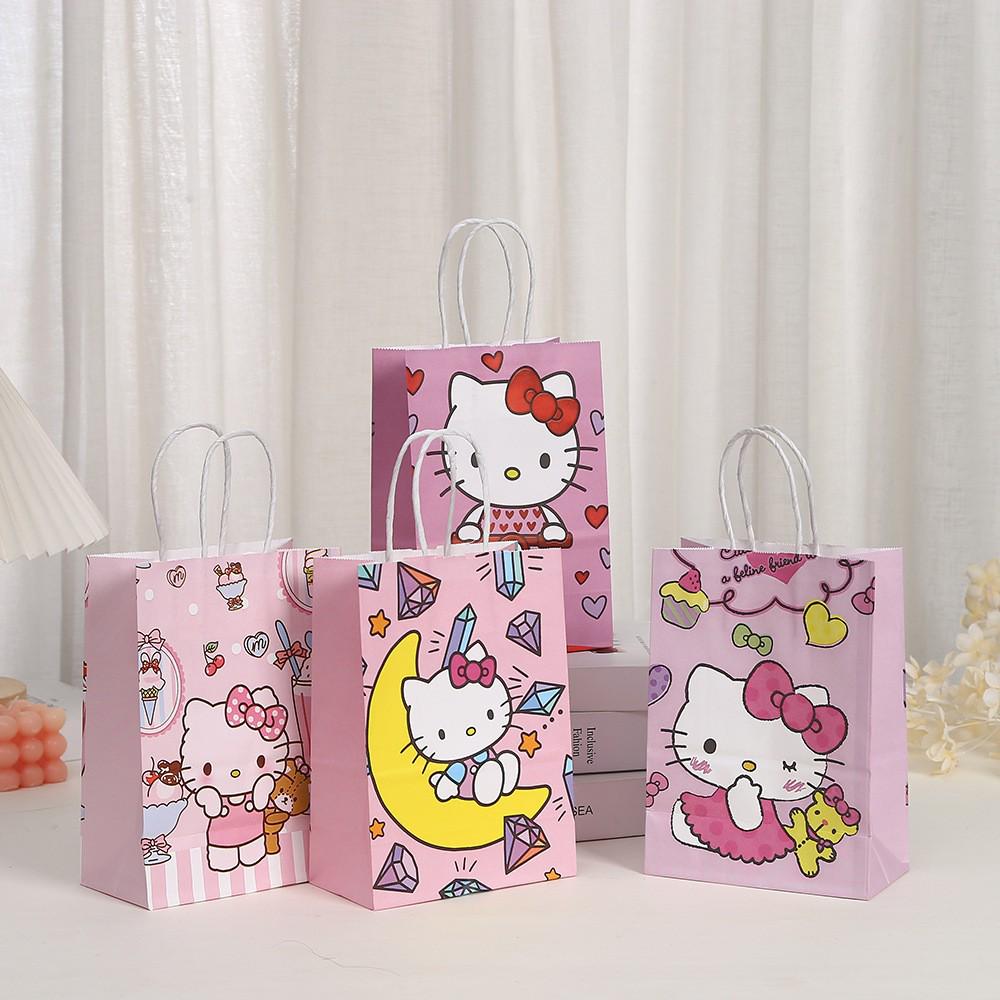 Hello Kitty Holiday Gift Tote - Cartoon Kraft Paper Shopping Bag