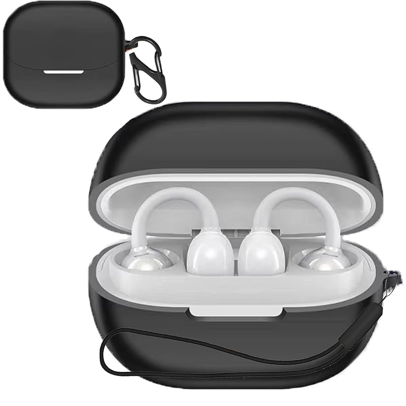 

For SOUNDPEATS UU case Cover [HNWEIWEI] (With carabiner + strap included) ) silicon storage case convenience With carabiner trip lightweight and small