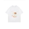 White Oversized T Shirt With Camera And Floral Print Take Your Moment Text For Casual Wear