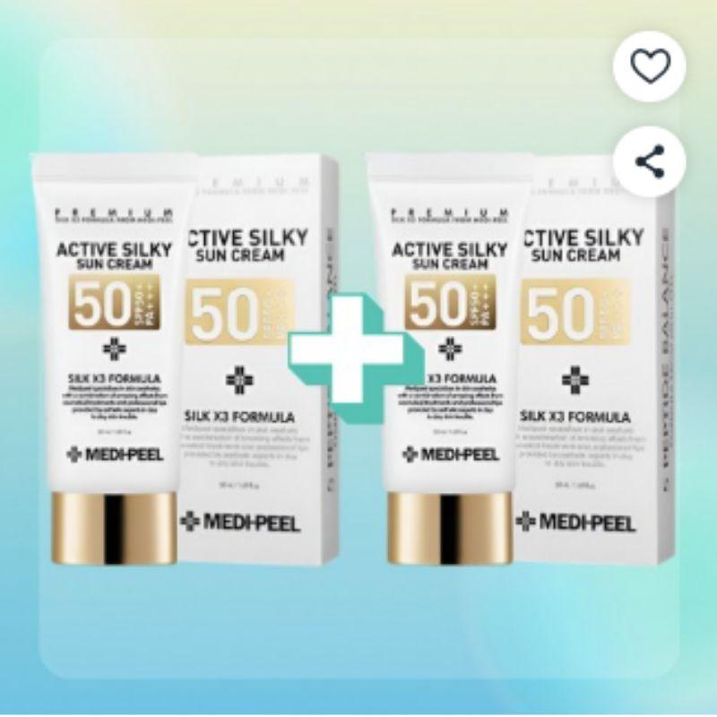 MEDI-PEEL Active Silky Sun Cream SPF50+ PA+++ 50ml X 2