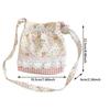 Floral Plaid Lace Shoulder Bags Cartoon Pattern Multicolor Drawstring Shoulder Bags Canvas Long Belt Crossbody Bag Daily Use