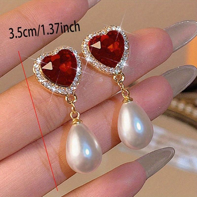 Heart Pendant Earrings for Women, Love Shape Dangle Earrings, Valentine's Day Jewelry Gifts for Her, Anniversary Party Accessories