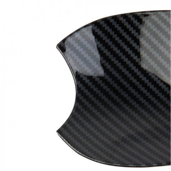 For Toyota Tundra   Carbon Fiber Side Door Handle Bowl Cover Trim 4pcs
