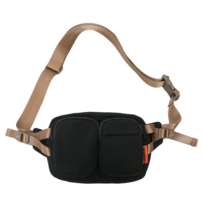 Minimalist Functional Chest Bag for Men and Women  Multiple Pockets  Casual  Small  with Zipper  Crossbody Bag  Simple  Travel  Shoulder Bag