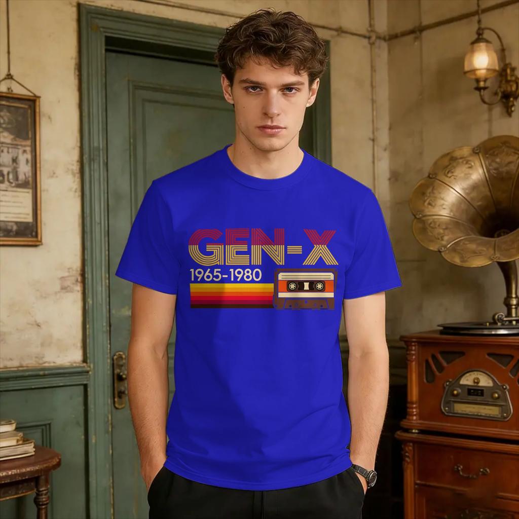Gen X Generation X Funny Retro 70s 80s Cassette Tape T Shirt Cool T Shirts Short Sleeves Tshirt Summer Pure Cotton Plus Size Tee