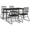 VidaXL Mobilier à dîner de jardin 5 pcs Noir Rotin PVC 3099217