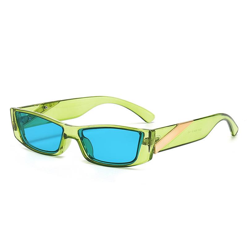 

Retro Narrow Frame Sunglasses Trendy Brand Unisex UV400 Protection Ideal For Clubbing And Styling 5351 зелений