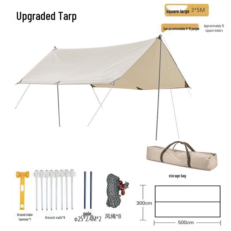 Extra Large Windproof Canopy Tent: Sunshade & Rainproof Portable Shelter for Camping, Beach, and Picnic