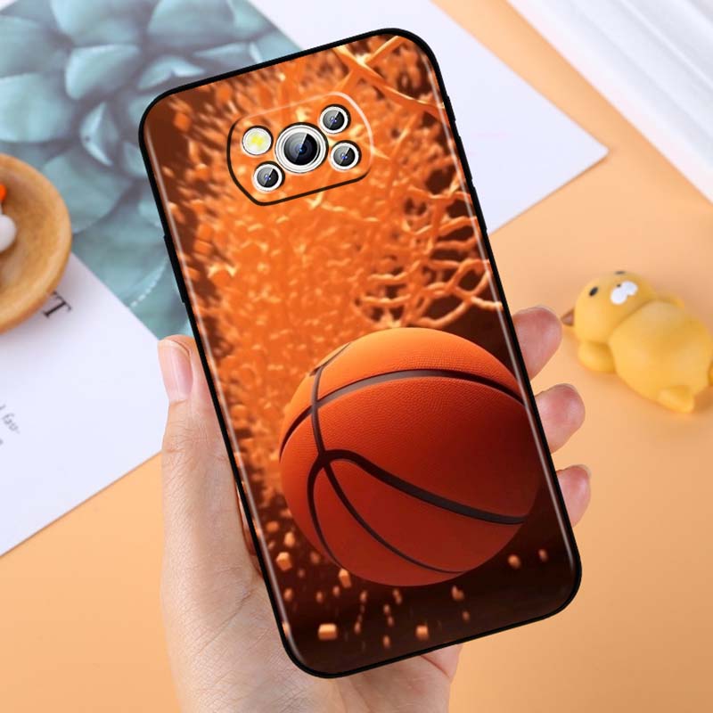 Sports basketball cool For Xiaomi Mi Poco F3 F4 F5 F6 X3 X4 X5 X6 X7 M3 M4 M5 M6 M7 GT Pro 5G Black Phone Case