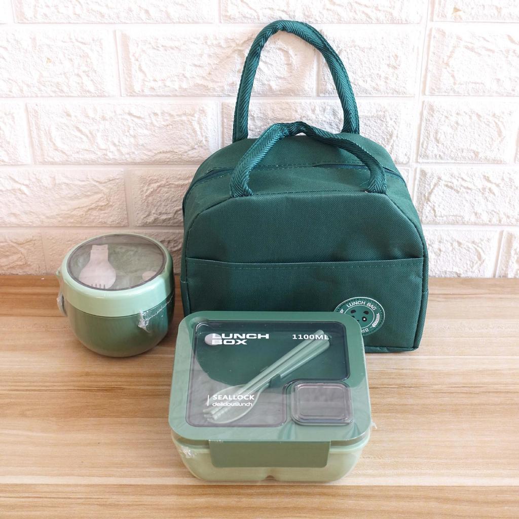 Compact Insulated Lunch Bag & Microwaveable Bento Box for Students & Office Workers