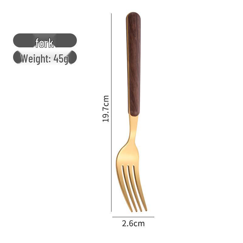 Ru Han Imitation Walnut 430 Stainless Steel Cutlery Set