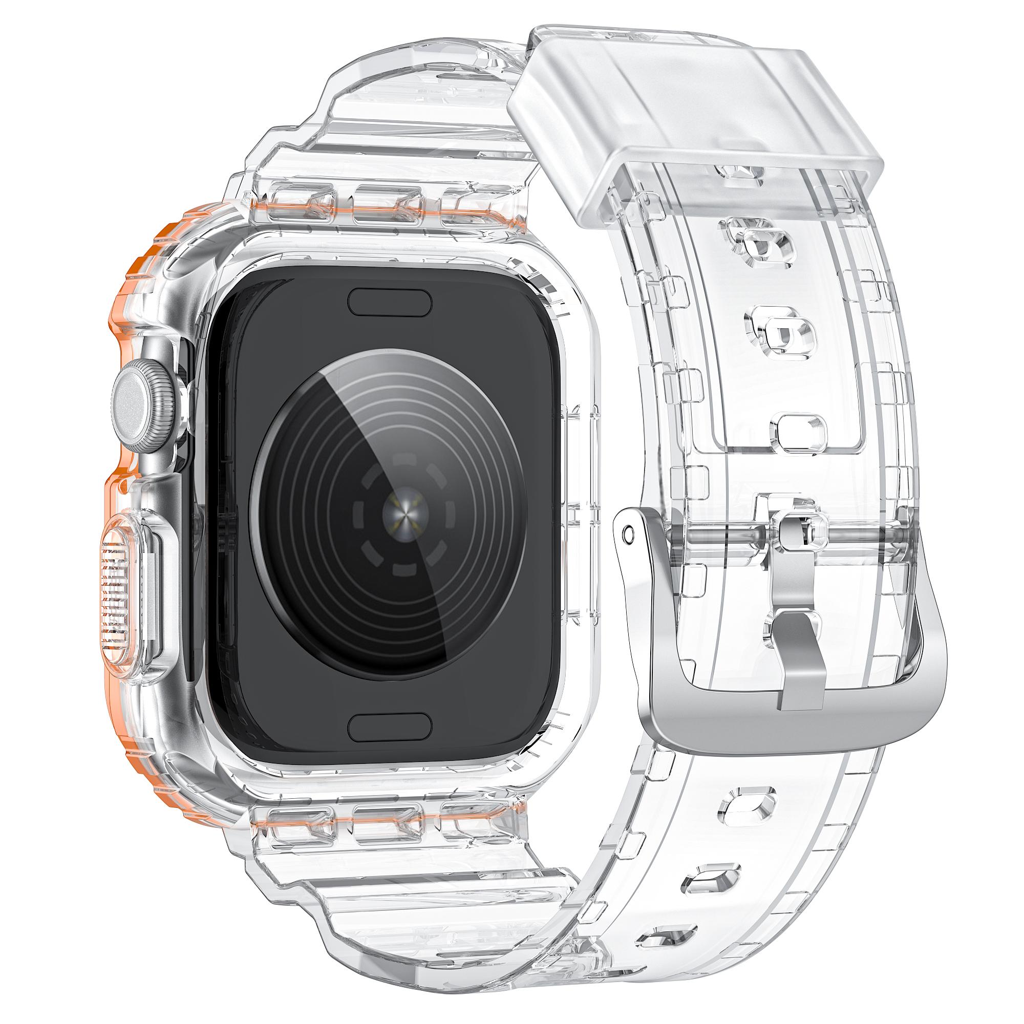

For Apple Watch Series 10 46mm TPU Watch Band+Case Cover Integrated Design C