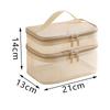 Double Layer Toiletry Bag Lightweight for Accessories Brushes Set Toiletries Beige
