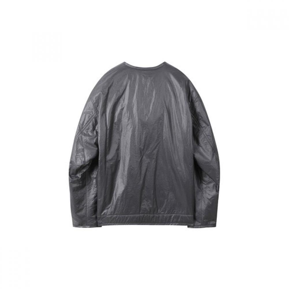 Customellow Gray Padding Cardigan Jacket Cwuas25112gyd