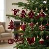1/5PCS Christmas Acrylic Ornaments Bow Snowflake Water Drop Star Diamond Shape Christmas Tree Window Hanging Decorations