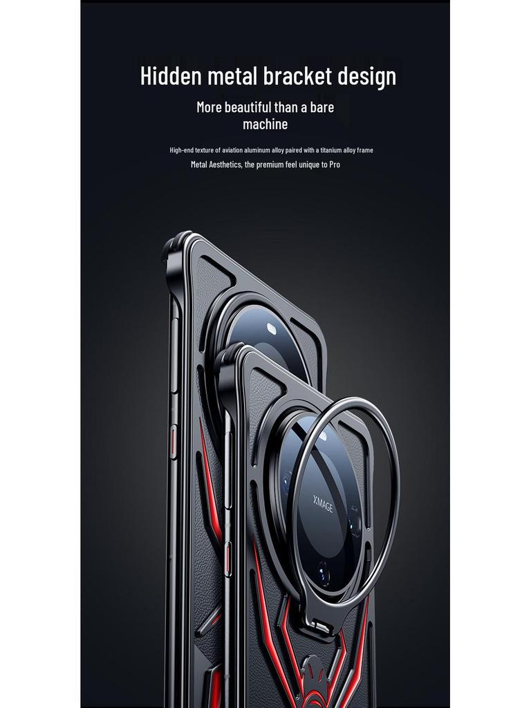 Huawei Mate60 Pro Spider Metal Protective Case - Cross-Border Compatible, Anti-Drop with Bracket.