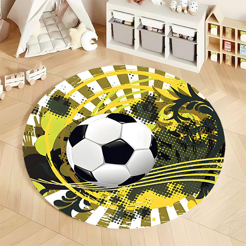 Free shipping! "Vibrant Soccer-Themed Round Carpet for Game Rooms" round carpet for home sofa bedroom, gift
