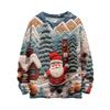 Women's Fashion Casual Long Sleeve Christmas Printed Round Neck Knitted Top