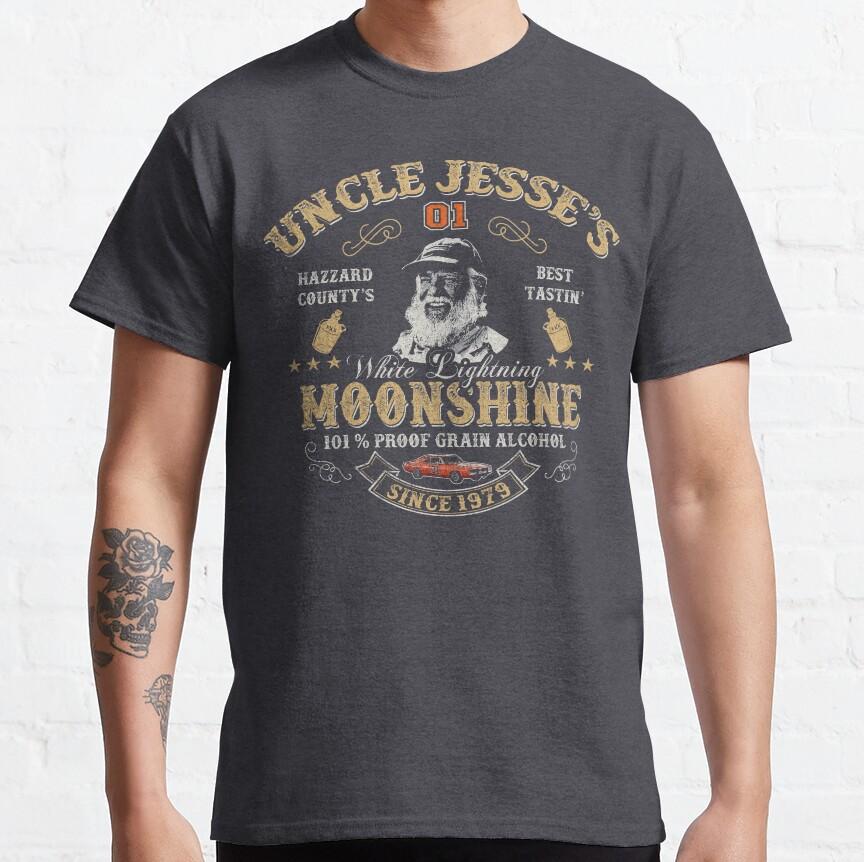 Vintage Horror Movie Moonlight Hazzard Duke Uncle Jesse Graphic Large Adult Cotton Print Casual Fashion High Quality T-Shirt