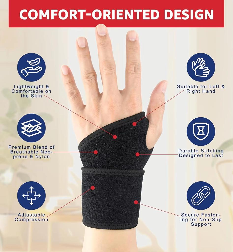Adjustable Wristband Carpal Tunnel Brace Support for Tendinitis Pain Relief Arthritis Wrist Wrap Sport Bandage