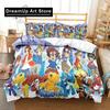 Set Biancheria da Letto Anime Digimon Adventure Singolo Gemello Matrimoniale Queen King Size Set Letto Adulto Bambino Camera da Letto Mostro Avventura Cartone Animato Biancheria da Letto