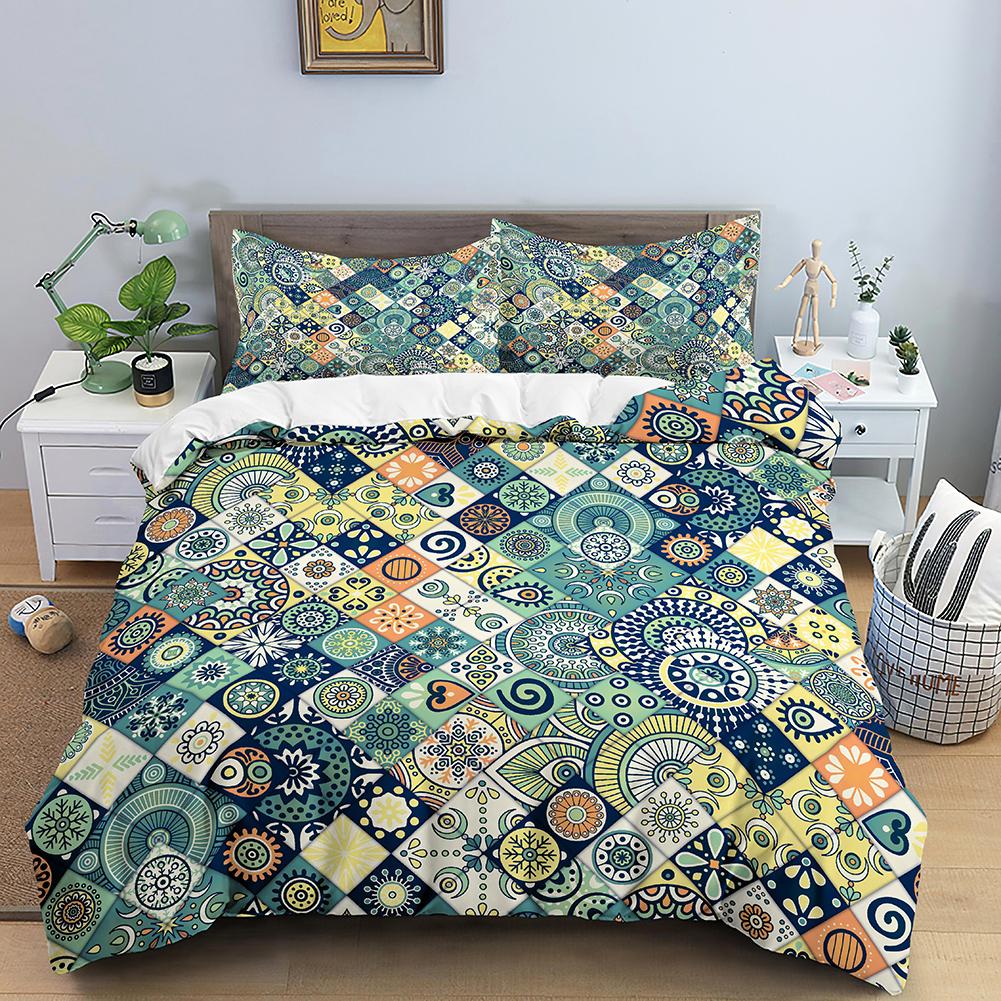 Bohemian Mandala Duvet Cover Boho Chic Hippie Bedding Mandala for Aducts Boys Girls Black White Bedroom Decoration Queen King