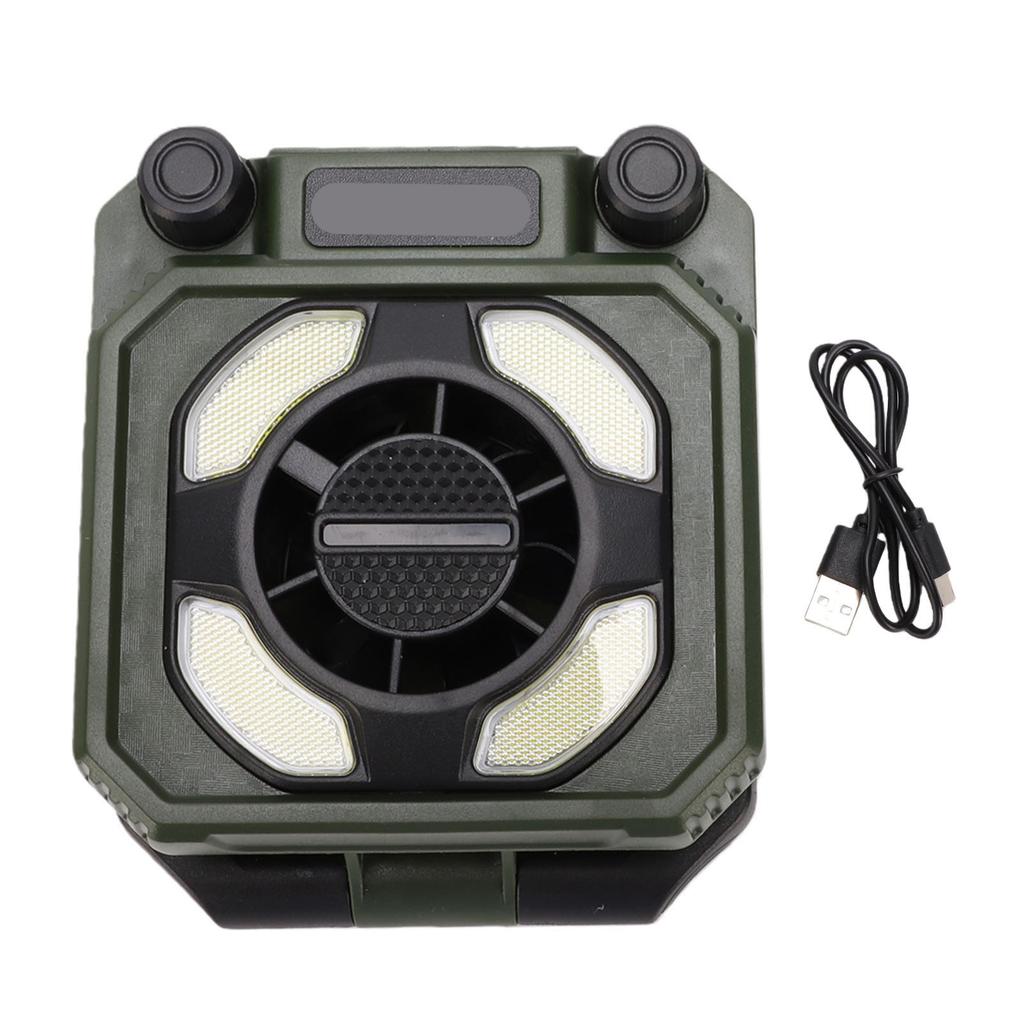 USB Rechargeable Fan Light Magnetic Work Light High Speed Turbo Engine 100 Levels Adjustable Wind Foldable Camping