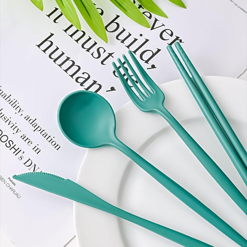 Eco-Friendly Wheat Straw Dinnerware Set Wheat straw Utensil Box New Tableware travel set  Travel