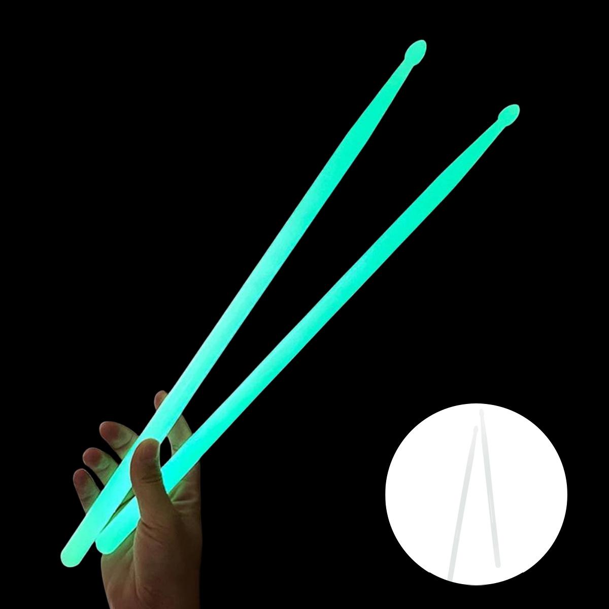 

5A Светящиеся барабанные палочки с подсветкой Барабанные палочки Флуоресцентные барабанные палочки для темной сцены белый