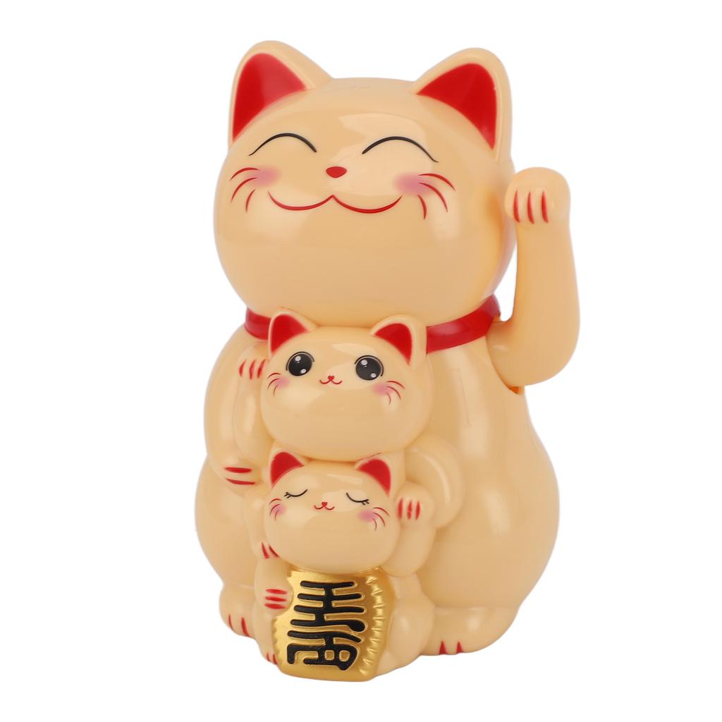 4,5 Zoll Solarbetriebene Lächelnde Katze Ornament Automatisch Winkende Hand Glückskatze Ornament für Auto Schreibtisch