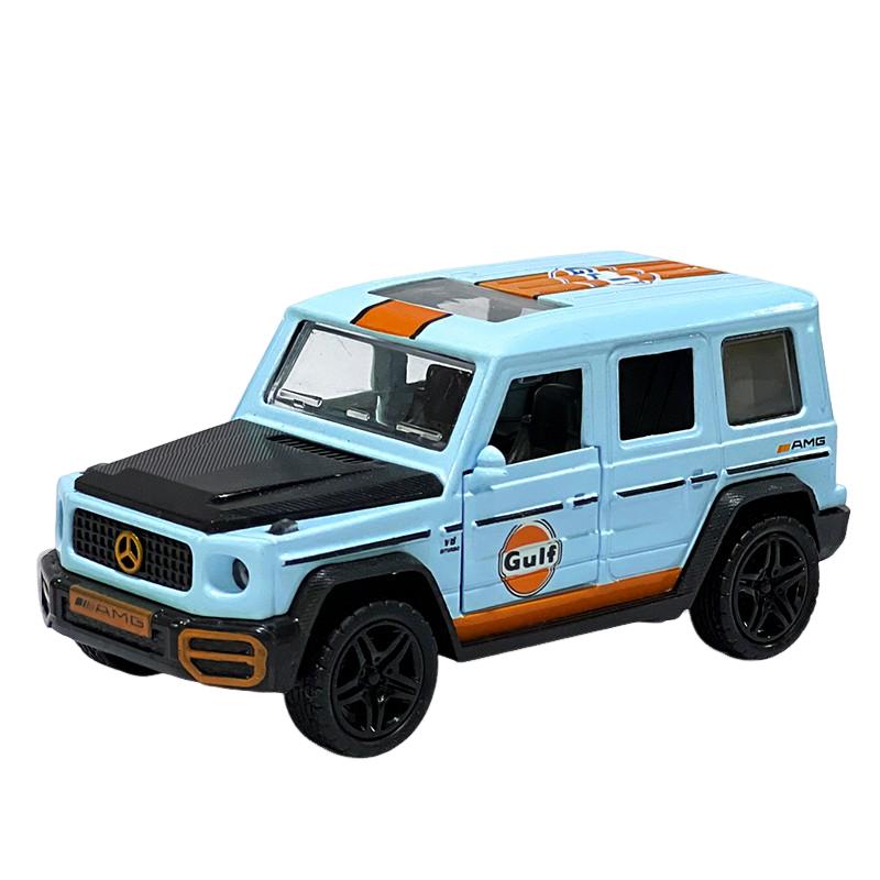 

1:36 Off Road Car Model Casting Metal Toys Vehicles Sound and Light Children Boys Gift Collective Voiture Miniature for Mercedes небо синє кольору