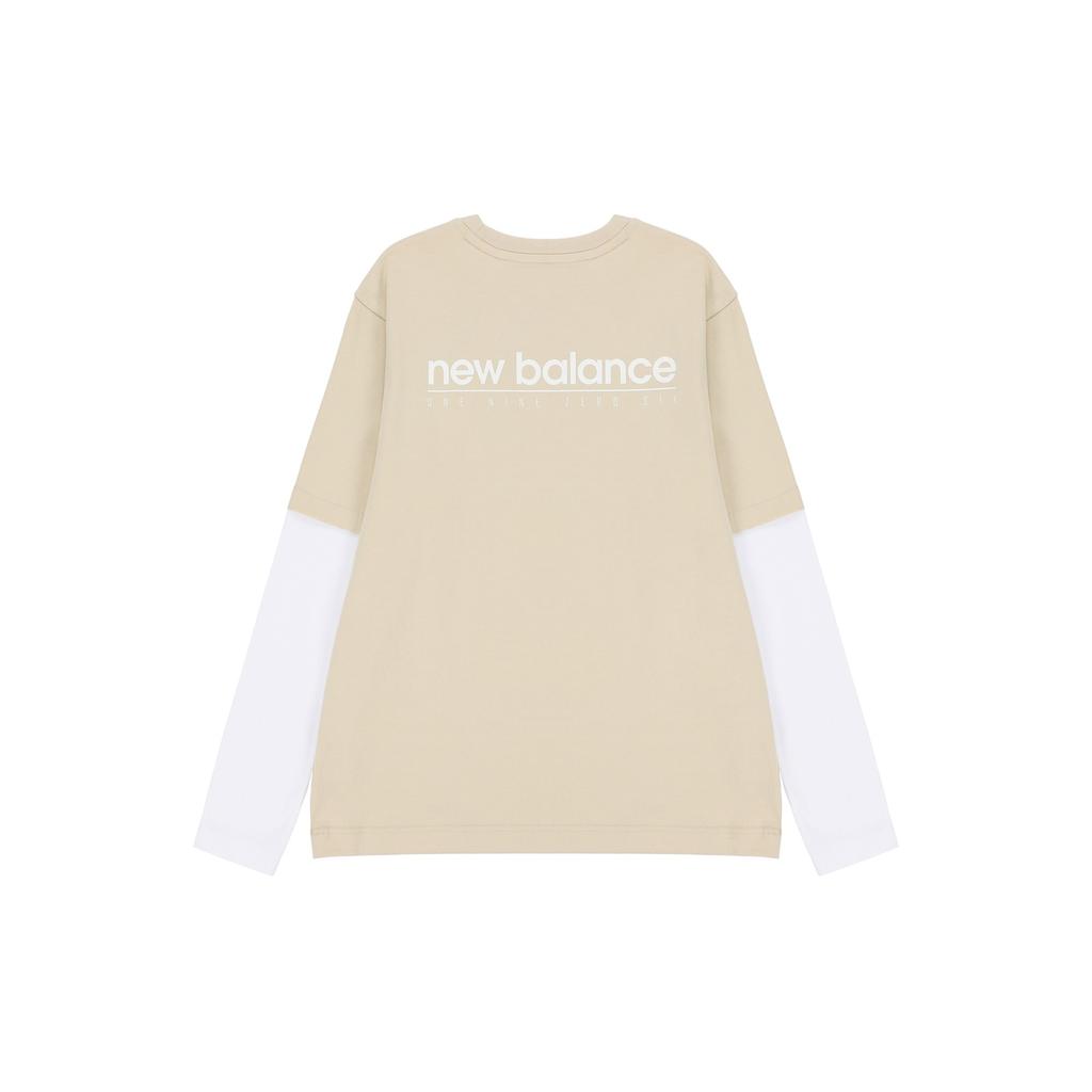 New Balance Contrasting Colors T Shirts Unisex Apricot Crew Neck Moderate Straight Fit 5DC16063-BEI