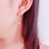 Exquisite Russian 585 Purple Gold Fashion Rose Gold Plated Shiny Round Bead Earrings Exquisite Korean Version Of Colored Gold Earrings