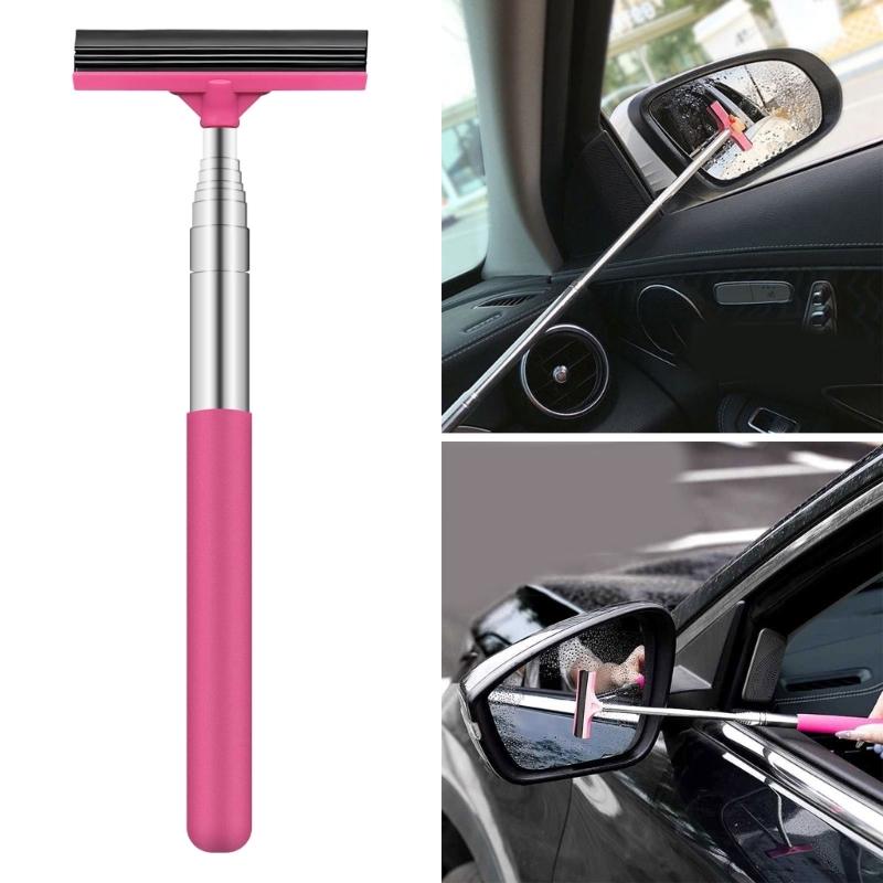 Justerbar Infällbar Bilspegel Skrapa Vikbar Verktyg för Effektiv Rengöring av Fönster Vindrutor Duschdörrar 2st