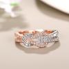 Huitan Knot Design Two-tone Ring for Women Wedding Party Exquisite Inlaid Shiny CZ Daily Female Finger Accessories Fancy Jewelry