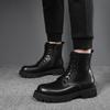 Fashion men's casual autumn winter boots black trendy platform shoes party nightclub dress genuine leather boot handsome chunky botas
