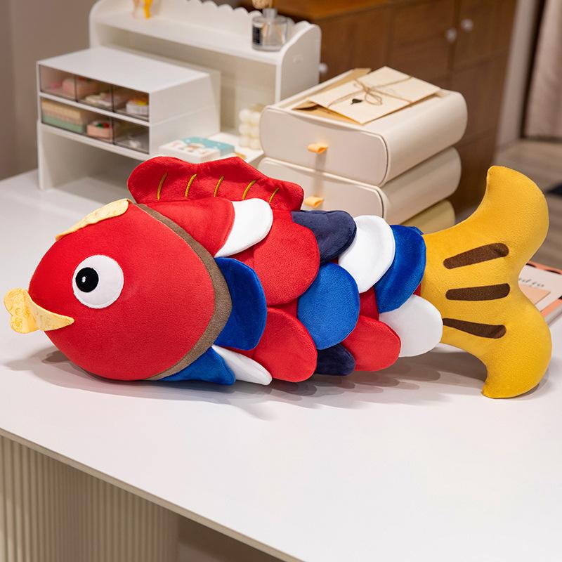 

Colorful Koi Carp Doll Plush Toy Big Carp Annual Fish Doll Children s Soothing Ragdoll 65cm（0.6kg）