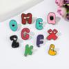Creative Funny Alphabet Brooches Cute Cartoon Brooch Badges 26 Letter Enamel Pins  Jewelry Gift