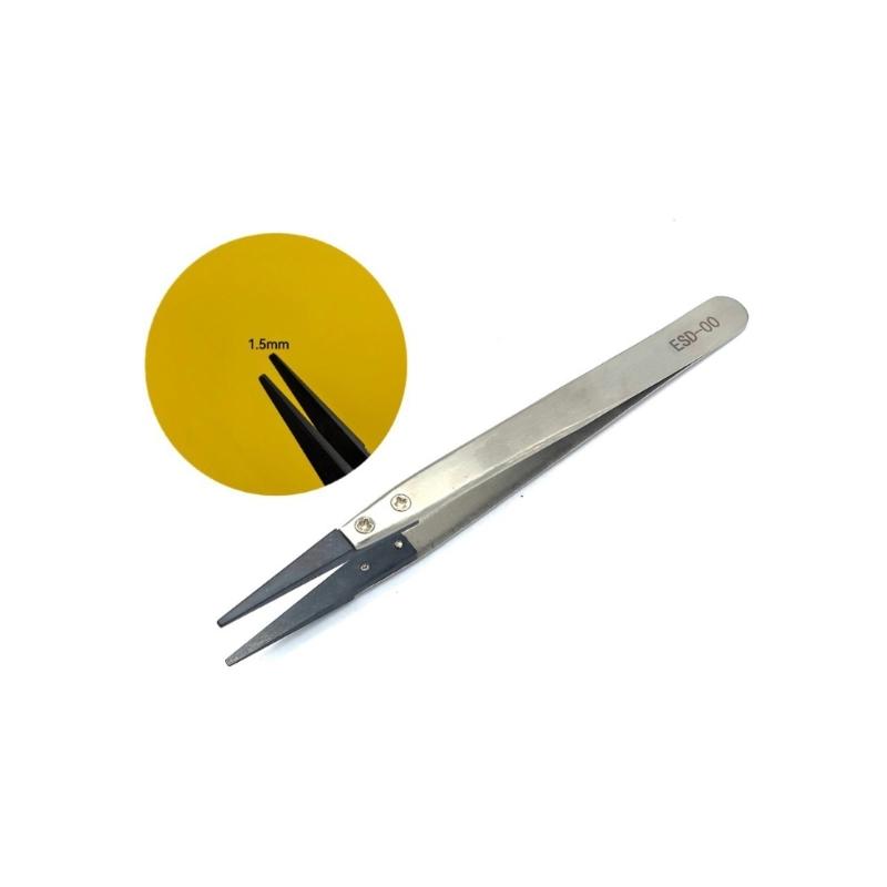 Static Control ESD Safe Stainless Steel Fine Point Tweezers For Electronics Repair And Laboratory Equipment Maintenance